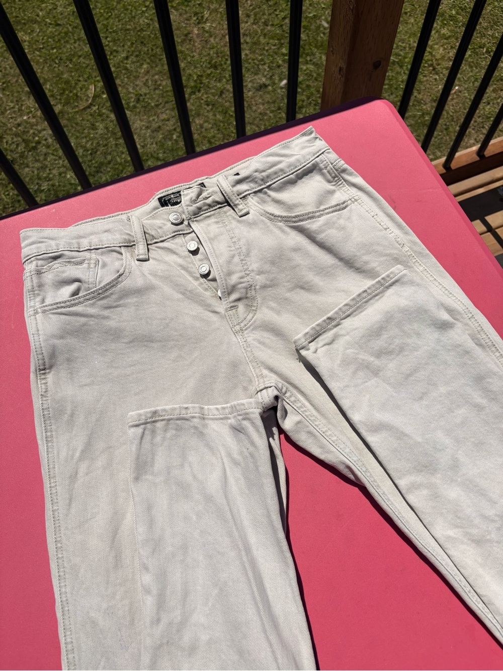 Lucky Brand Light Beige High-Waist Button-Fly Jeans Sz 30